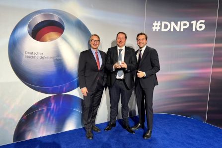 Alexander Carius, Mikael Henzler und Nikolas Bradford beim Deutschen Nachhaltigkeitspreis
